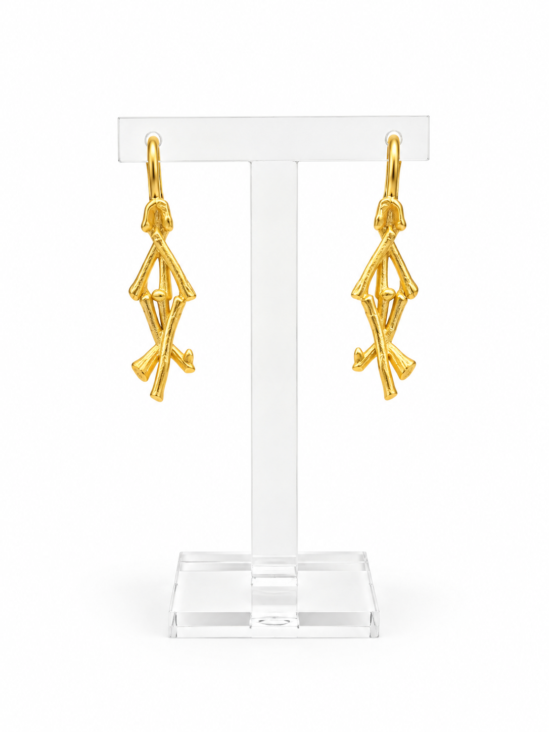 Long Earrings with Branch Design (Μακριά Σκουλαρίκια με Σχέδιο Κλαδί)