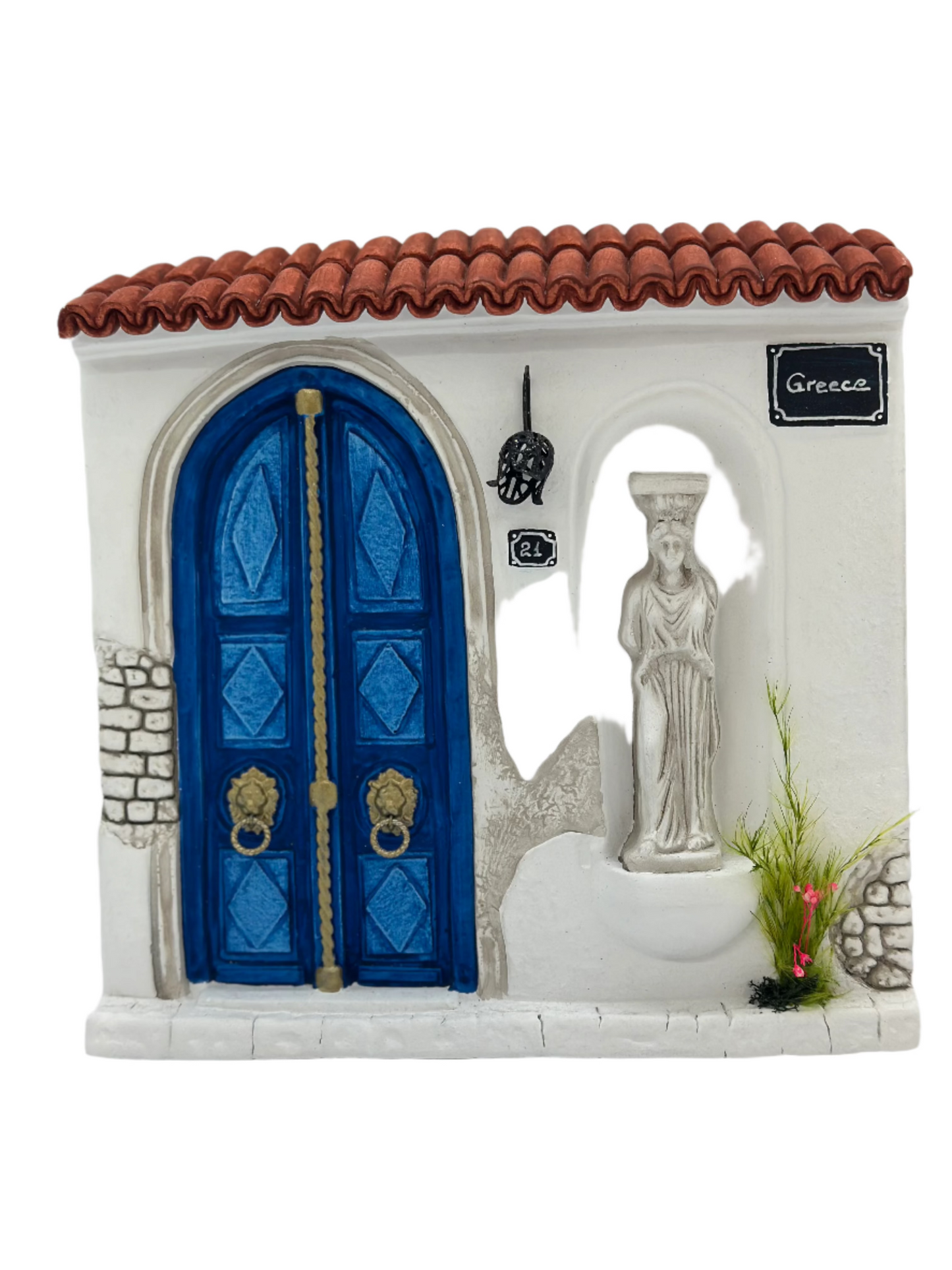 Blue Door and Entryway Statue (Μπλε Πόρτα και Άγαλμα Εισόδου)