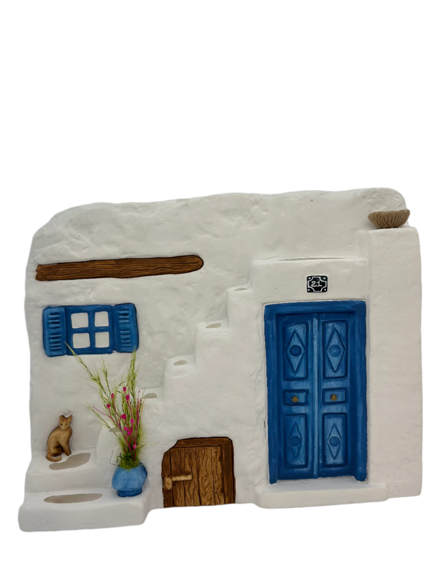 Blue Door and Entryway Statue - (Μπλε Πόρτα και Άγαλμα Εισόδουn)