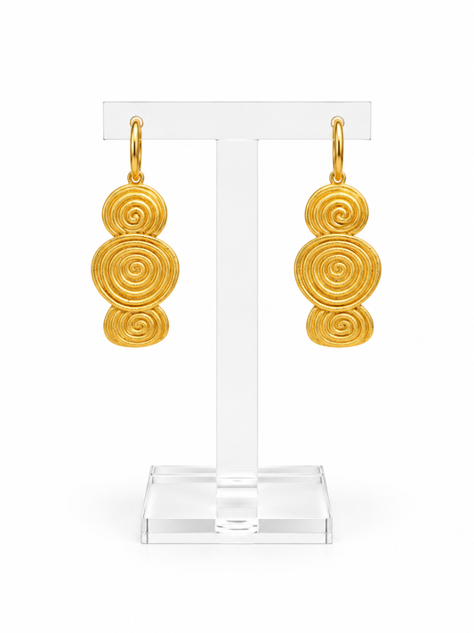 3 Motif Circle Earrings (Σκουλαρίκια με 3 Στρογγυλά Μοτίφ)