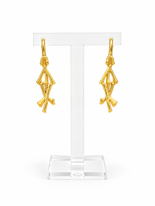 Long Earrings with Branch Design (Μακριά Σκουλαρίκια με Σχέδιο Κλαδί)