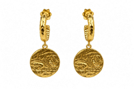 CHARA EARRINGS GEOMETRIC, DROPS & DANGLES, HUGGIES, 24K GOLD VERMEIL ON STERLING SILVER