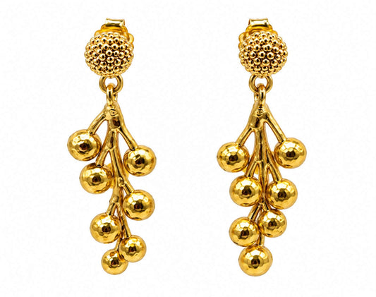 YADES EARRINGS STATEMENT, DROPS & DANGLES, 24K GOLD VERMEIL ON STERLING SILVER