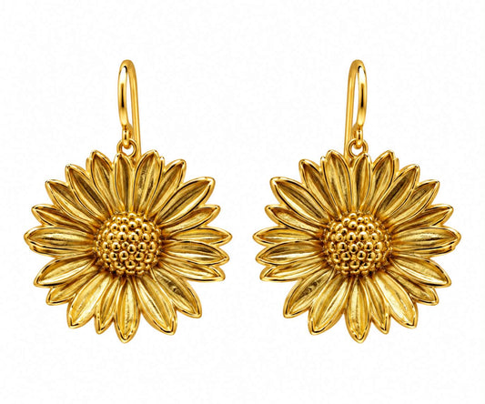 DAISY FIELD DAISY EARRINGS STATEMENT, DROPS & DANGLES, 24K GOLD VERMEIL ON STERLING SILVER
