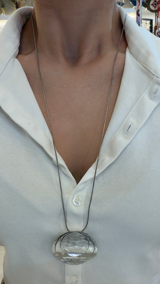 Necklace Long Circle (Μακρύ κολιέ με στρογγυλό μοτίφ)